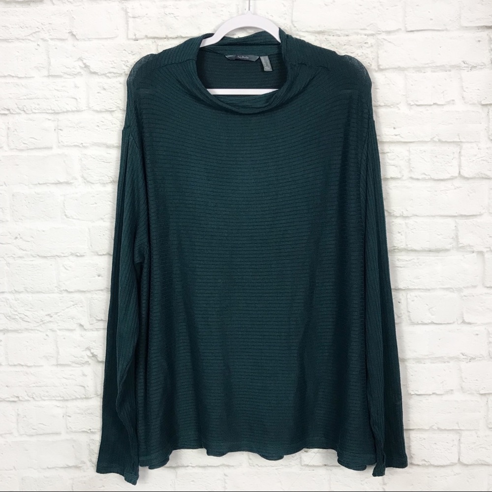 AnyBody QVC Teal Oversized Cowl Soft Tunic Top L